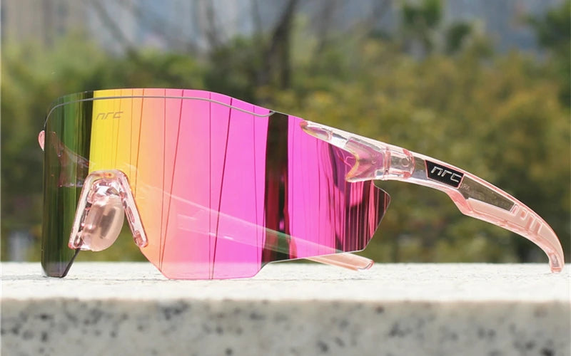 1 Lens NRC Cycling Sunglasses UV400 TR90 Sports Bicycle Glasses MTB Mountain Bike Fishing Hiking Riding Eyewear for Men Women