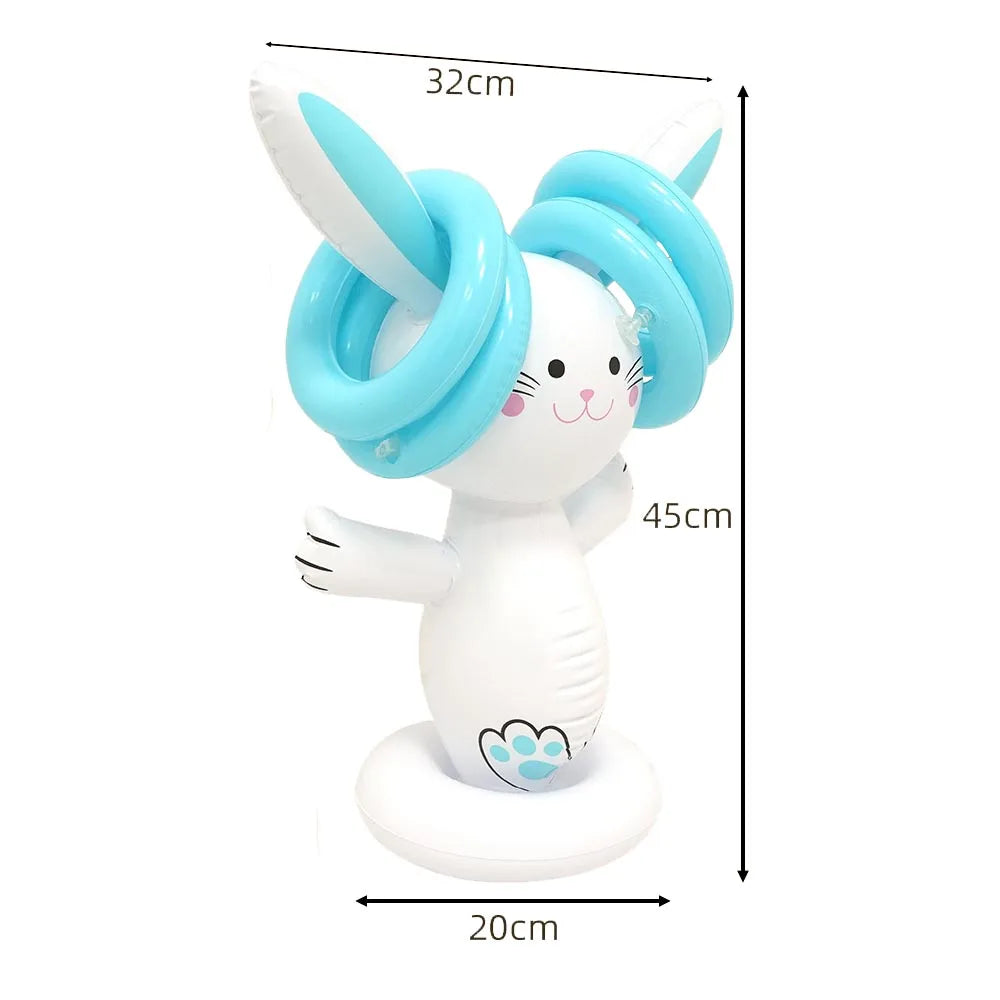 Fun Easter Throwing Game Inflatable Bunny Egg Rabbit Ears Hat Toss Game Kids Halloween Party Decor Favors Indoors Outdoors Games