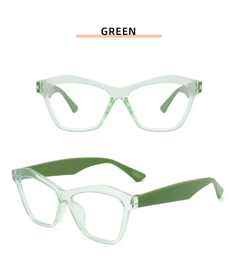 Retro Men Women Clear Lens Presbyopia Glasses Personalized Cat Eye Reading Glasses Blue Light Blocking Eye Protection Eyewear