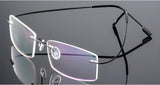 Titanium Alloy Ultra-Elastic Frameless Metal Glasses Frame for Men and Women, Rimless Myopia Prescription Glass Frames FJ868