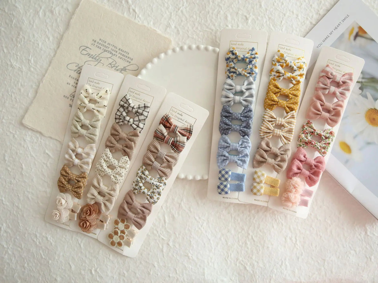 10Pcs/Lot Children's Girl Hairpins Cute Headwear Hair Accessories Bow for Babys Scrunchie Hair Clips Kids Barrettes Headwear