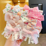 10Pcs/Set Big Bow Flower Elastic Hairbands Children Girls Sweet Hair Ties Fashion Headbands Hair Accessories Rubber Band For Kid