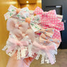10Pcs/Set Big Bow Flower Elastic Hairbands Children Girls Sweet Hair Ties Fashion Headbands Hair Accessories Rubber Band For Kid