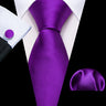 Male Gift Silk Men Tie Set Purple Violet Solid Paisley Striped Wedding Business Tie for Man Necktie Handky Cufflinks Barry.Wang