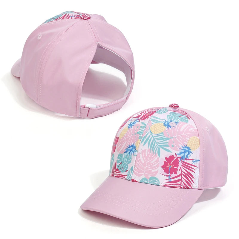 Fashion Candy Color Kids Baseball Cap Sun Protection Boy Girls Hat Adjustable Travel Peaked Caps Hat High Ponytail Kids Boy Hat