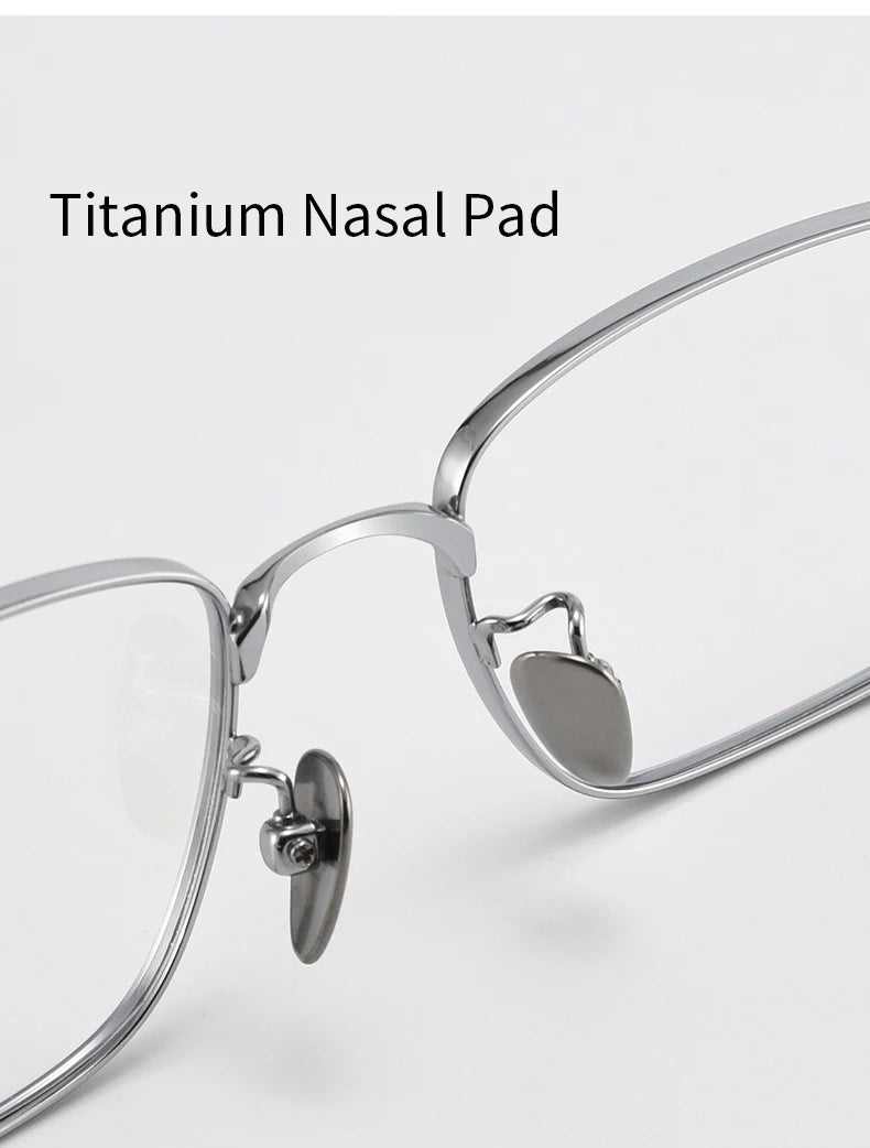 Xbora Men's Ultra-Light Pure Titanium Glasses Frame Business Square Flexible Optical Women's Prescription Eyelasses 1908