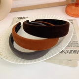 SWINATE Fashion Women Basic Black Velvet Hairband Double Size Headband Stretch Hair Hoop Simple Plain Style Easy For Wearing