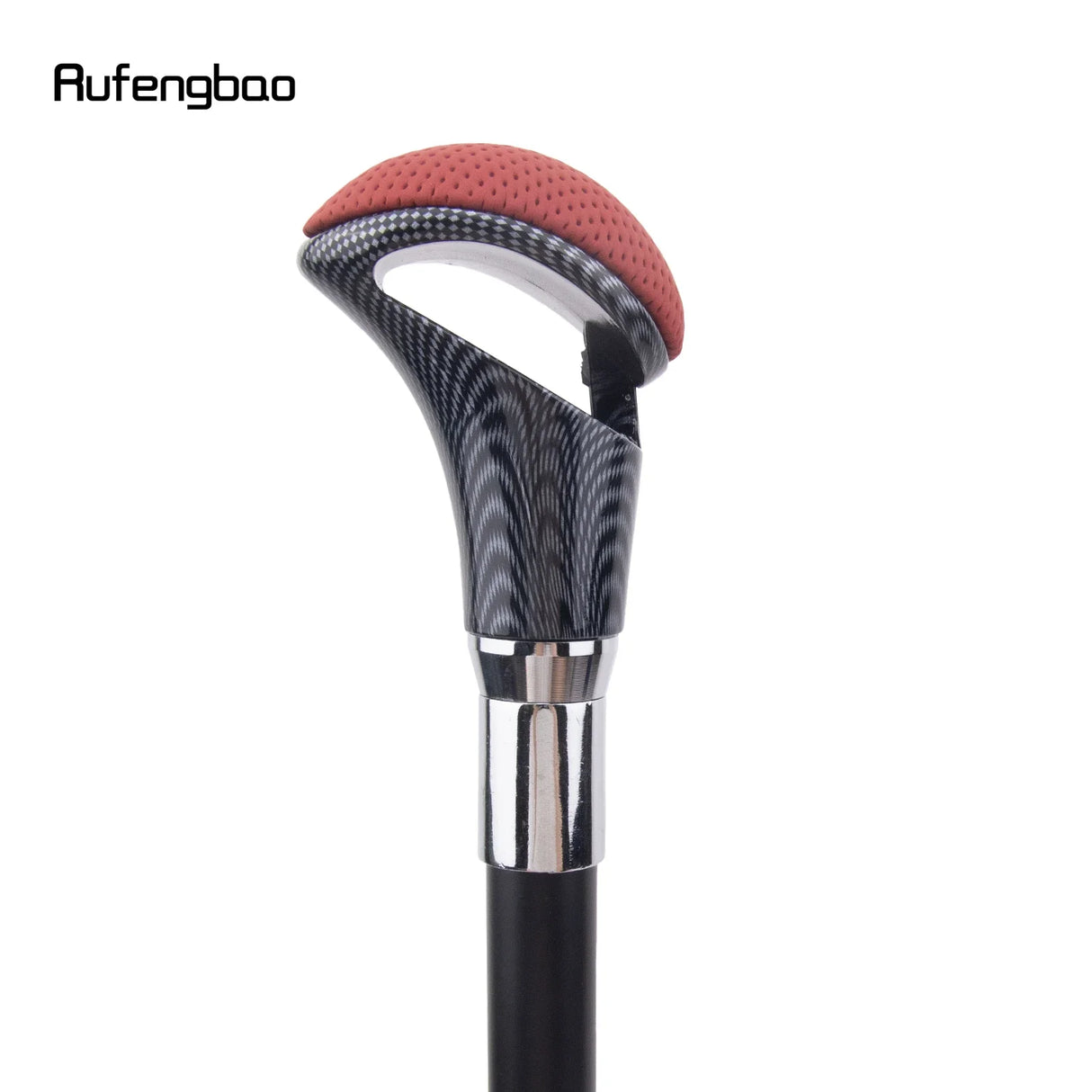 Red Black Leather Silver Walking Cane Fashion Decorative Walking Stick Gentleman Elegant Cosplay Cane Crosier 94cm