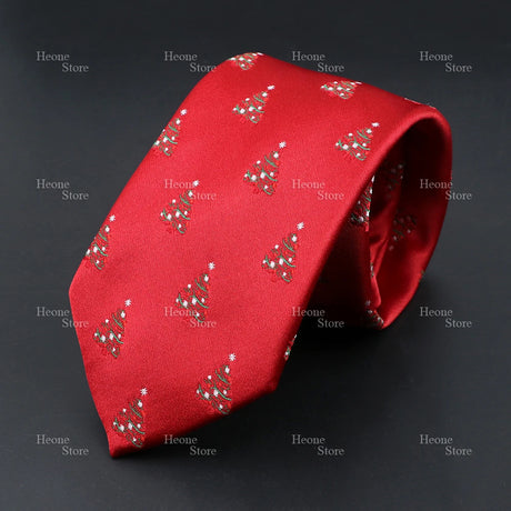 Classic Red Blue Christmas Tie For Men Father Festival Gift Santa Claus Snowman Tree Snowflake Elk Necktie Skinny 7cm Accessory