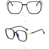 Blue Light Blocking Reading Glasses with Glitter Frame Fashion Oversized Presbyopia Glasses Slimming for Men Women