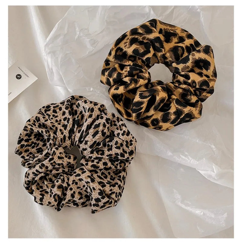 Leopard Print Scrunchies Hair Tie Hairs Rope High Elasticity Elastic Hairs Band Ponytail Holder Elegant Women Hair Accessories