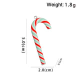 10Pcs  Simulation Polymer Clay Christmas Cane Rainbow Candy Charms Christmas Pendants for Earrings Keychains DIY Jewelry Making