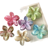 Summer Ice Transparency Pink Green Egg Flower Scratch Clip Shark Clip Sweet Fresh Marbled Plate Hair Clip Hair Scratch