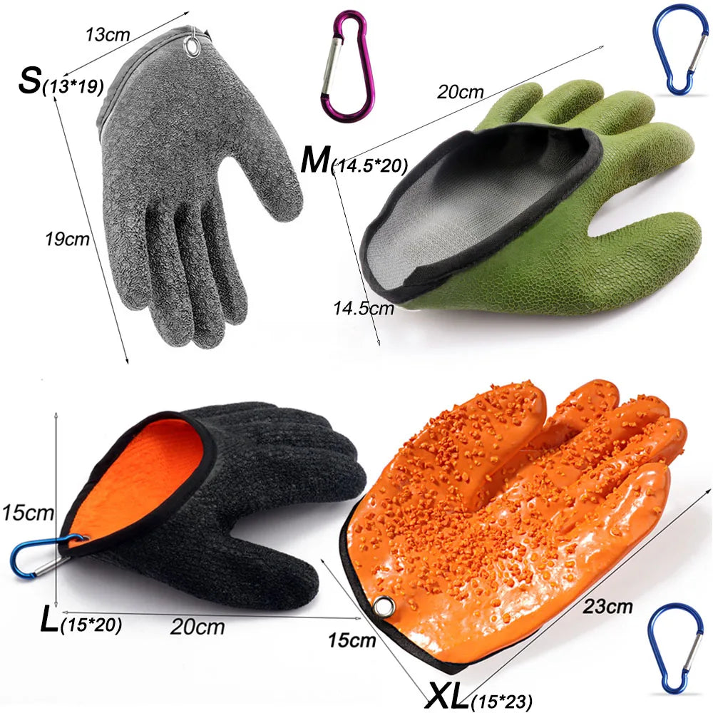 Fishing Gloves Catch Fish Anti-slip Durabl Knit Full Finger Waterproof Work Cutproof Glove Clasp Left Right Apparel Protect Hand