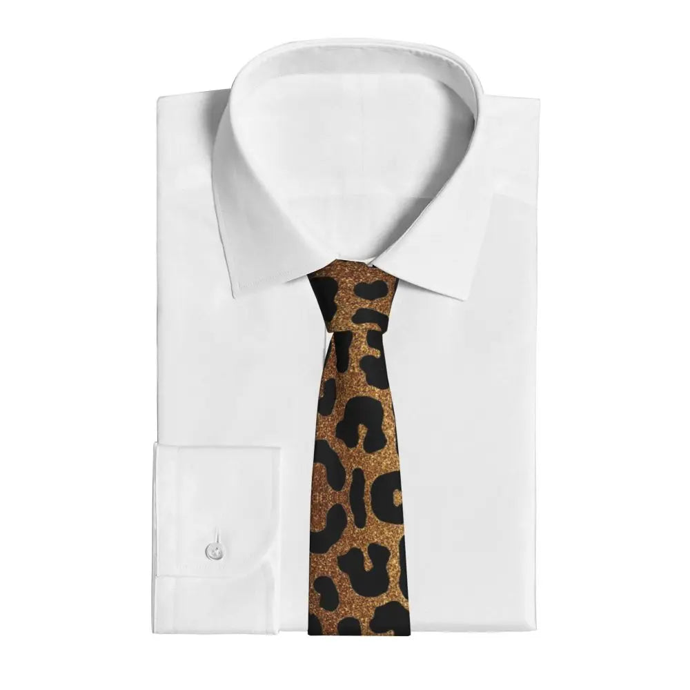 Leopard Men Neckties Silk Polyester 8 cm Narrow Tiger King Neck Tie for Men Suits Accessories Wedding Party Cosplay