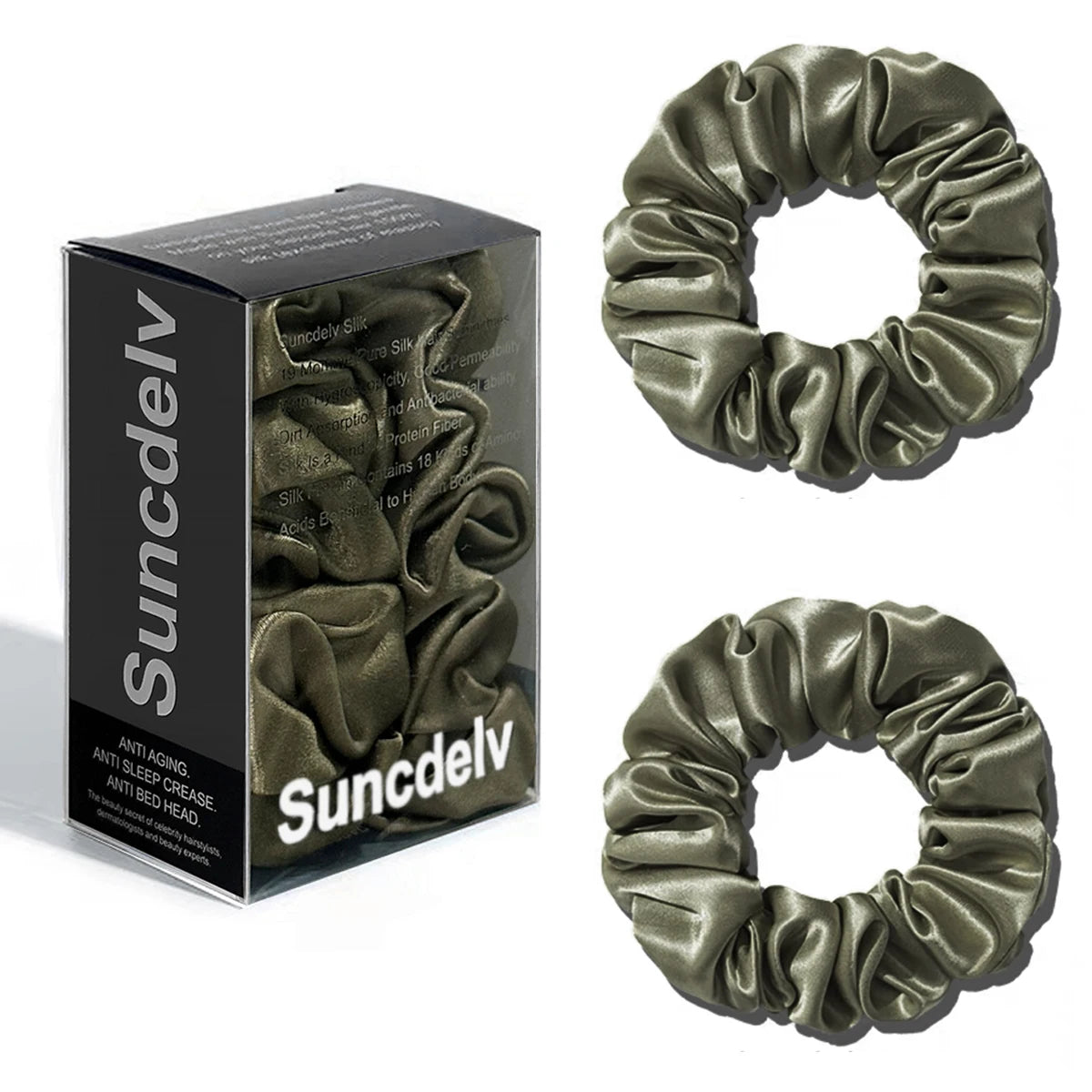 2PCS 3.5CM Mulberry Silk Scrunchies Women Grils Hair Ties for Hair Sleep No Damage Hairband Curly Hair Elastics Ponytail Holder