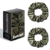 2PCS 3.5CM Mulberry Silk Scrunchies Women Grils Hair Ties for Hair Sleep No Damage Hairband Curly Hair Elastics Ponytail Holder