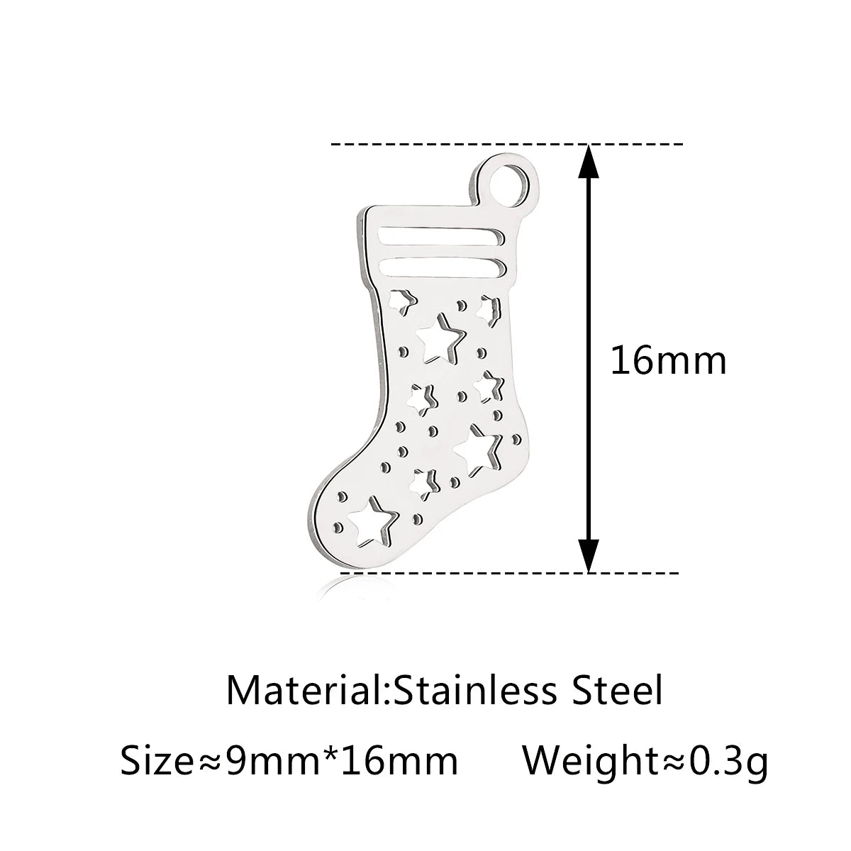 5Pcs Xmas Tree/Candy Cane/Snowman/Santa Claus Charm Stainless Steel Boots Christmas Pendant DIY Necklace Bracelet Jewelry Making
