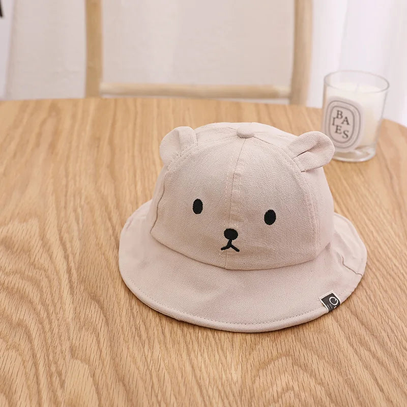 Cute Bear Baby Bucket Hat Spring Summer Outdoor Sun Hats for Boy Girl Cartoon Bear Ears Baby Hat Panama Cap Baseball Caps