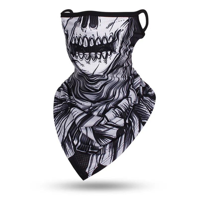 Multi-function Scarf Skull Face Mask Cycling Bandana Earloops Face Balaclava Cover 3D Print Sunscreen Windproof Neck Gaiter