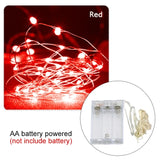 10M 5M 3M 2M Copper Wire LED Tinsel Garland Battery Powered Fairy LED String Lights for Holiday Christmas Wedding Party Decor