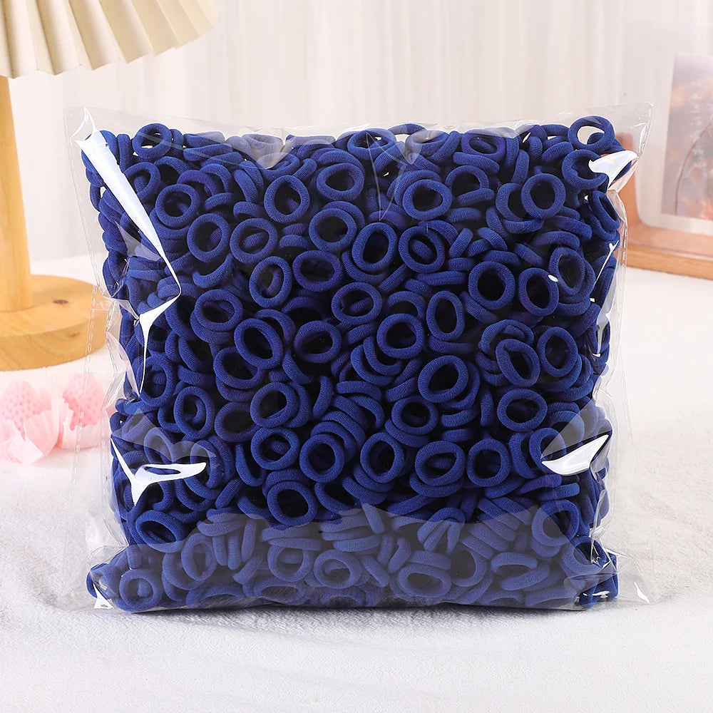 50/100/200Pcs Solid Color Hair Bands for Girls Kids Ponytail Hold Hair Tie Rubber Bands Hairhoop Scrunchie Hair Accessories