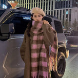 Thicken Plaid Scarf Elegant Wool Scarves Long Shawl Warm Scarf Neck Wrap Korean Style Cashmere Scarves Couple