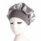 Newly Women's Satin Solid Sleeping Hat Night Hair Care Bonnet Nightcap For Women Men Unisex Cap