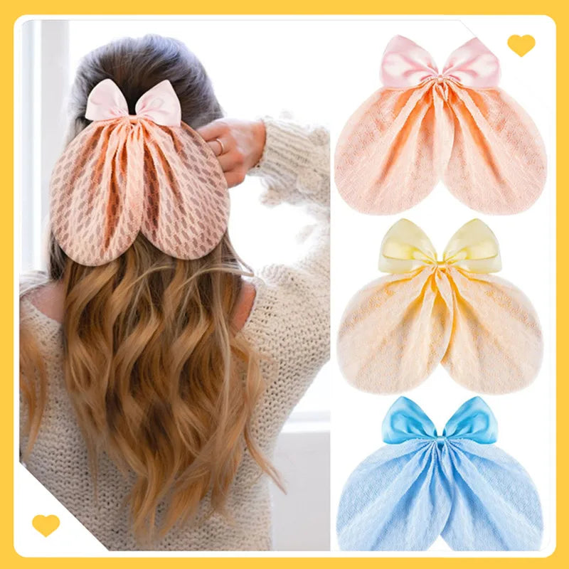 New Disco Party Favors Elastics Glitter Sequin Hair Bands with Bow Elastic Bands Ponytail Tie Hair Scarf Headwear