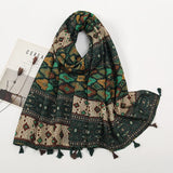 Fashion Printed Leopard Scarf Female Spring Muslim Women Hijab Scarves Tassel Large Size Headband Handkerchief Women's Bandana