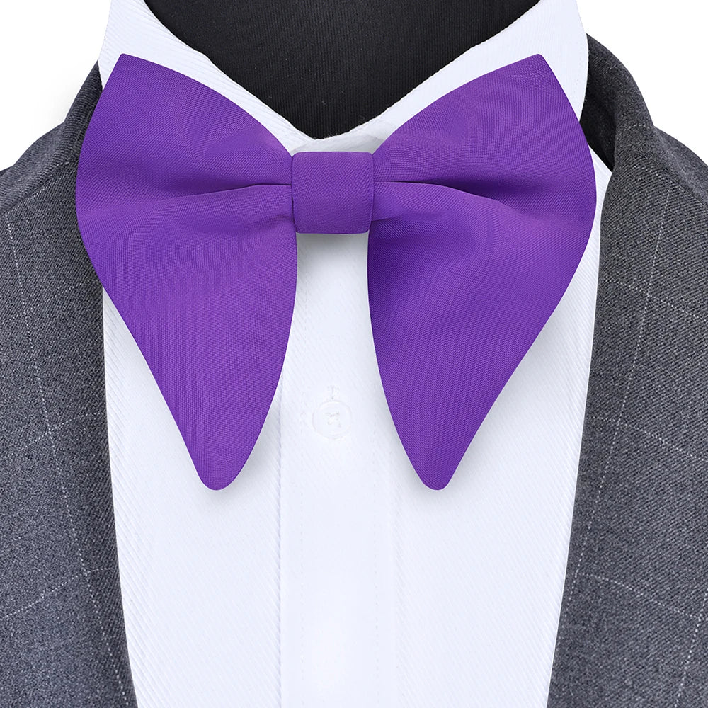 New Big Bow Ties Men's Solid Bowtie Red Black Yellow Fashion Bowknot For Men Wedding  Party Accessories