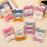 3Pcs/set Elastic Soft Headband for Baby Hair Accessories Newborn Bows Headwear Printing Toddler Bandage Ribbon Bowknot Headscarf