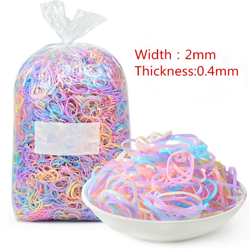 500Pcs Colorful Mini Jelly Elastic Rubber Elastics Hair Bands For Women Girl Styling Tool Set Hair Accessories Wedding Hairstyle