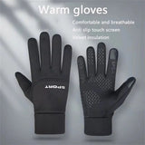 Windproof and Waterproof Outdoor Gloves Touch Screen Thumb and Index Finger Fingertips Warm Gloves for Running Cycling