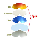 Motorcycle Goggles Lens for 100% Sun-Glasses for Outdoor Sport Dirtbike Helment Accessory Gold Blue Silver Clear Tear-Off Lens
