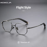 Trendy Men's Large size Titanium Frames Stylish, Double Bridge, Casual, Comfortable, Optical Prescription Eyewear for Men 07518