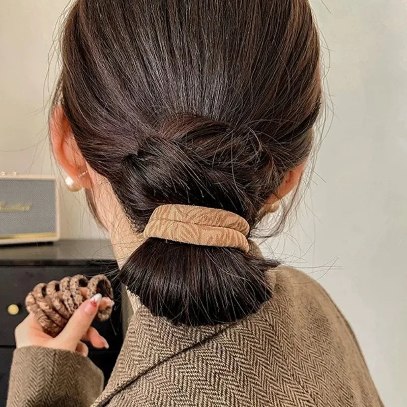 5pcs Leopard Print High Elastic Hair Ties Scrunchie Ties High Elasticity Ponytail Holder Women Girls Hair Rings Rope Accessories