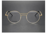 Handmade Round Titanium Glasses Frames 5518 Retro Men Double Beam Round No Screw Eyeglasses Denmark Brand Lightweight Women