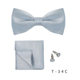 Men Ties Set Solid Color Bowtie Cravat Cufflinks Handkerchief Fashion Butterfly Party Wedding Bow Ties For Men Shirt Accessories