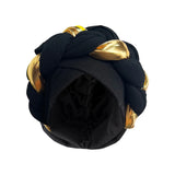 2024 New African Women Pleated Beanie Headwrap Hat Hair Accessories Arab Wrapped Muslim Hijab Turban Cap Female