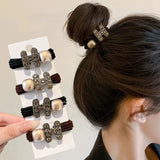 Exquisite Rhinestone Letter H Hair Rope Non-slip Ponytail Hair Rubber Band High Elastics Hair Ties for Women Girl Accessories