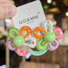Elastic Hair Bands for Children, Hair Ropes, Color Blocked Flowers, Princess Cute Headwear, Girls Hair Accessories, New, 2Pcs
