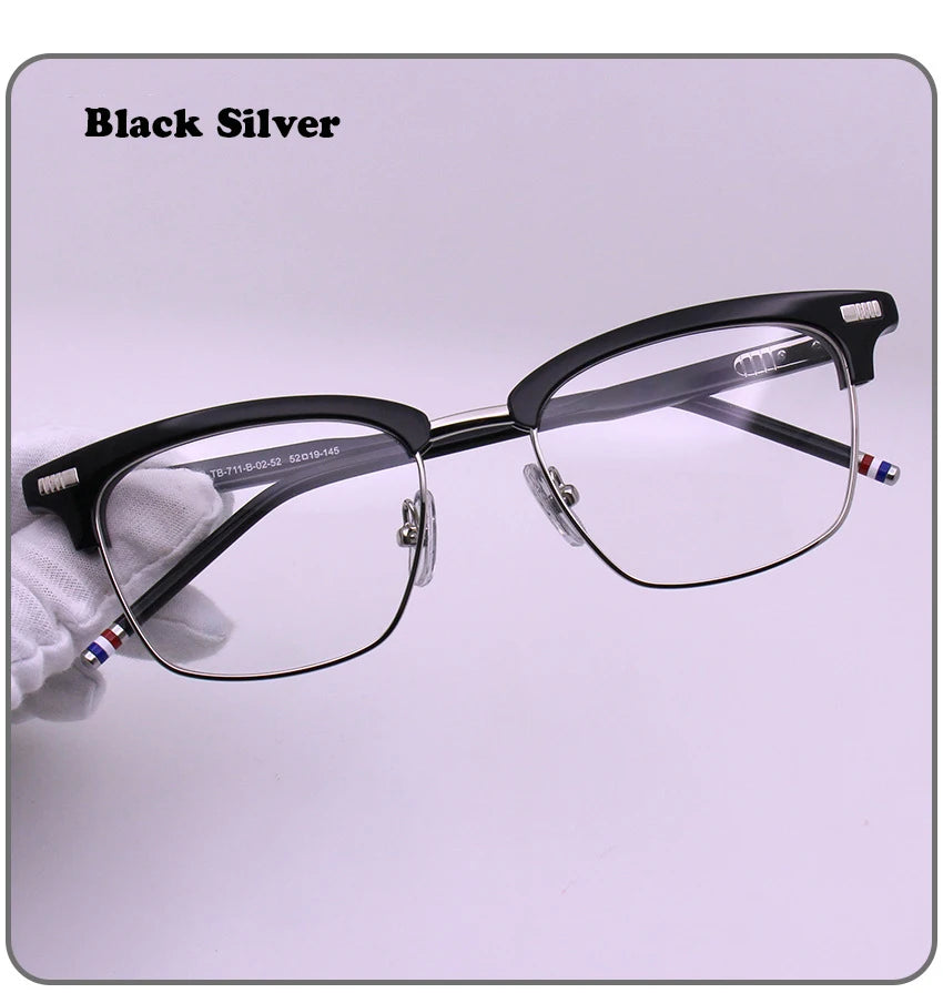 Men Square Business Titanium Acetate Glasses Frame Fashion Brand Designer Ultra-light Eyeglasses TB711 Sun Sunglasses Glasses