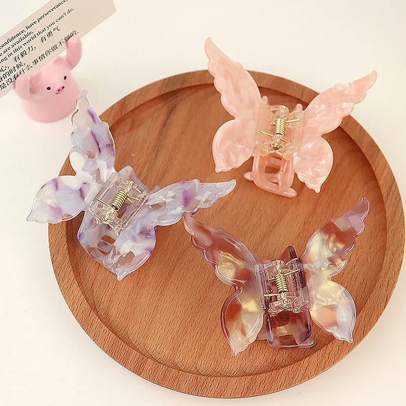 Retro Butterfly Hair Clips Back Of The Head Hair Claws Sweet Coiled Hairpin Women Lady Girl Headwear Hair Styling Tools