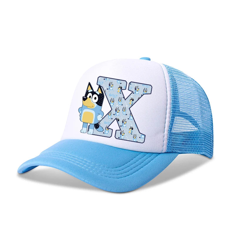 Blueyi Bingo Kids Baseball Cap Cartoon A-Z Letter Print Sun Hat Boys Summer Casual Caps Kawaii Adjustable Peaked Hats Child Gift