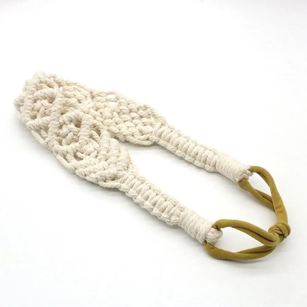 Style Elastic Hair Band Braided Rope Headwrap Turban Women Hair Scarf Macrame Hair Band Bohemian Headband Crochet Bandana