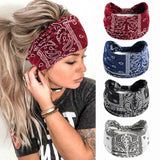 Boho Headbands For Women Fashion Stretch Wide Hair Bands Knoted Turban Yoga Sweatband Elastic Head Bands Stylish Wrap Headbands