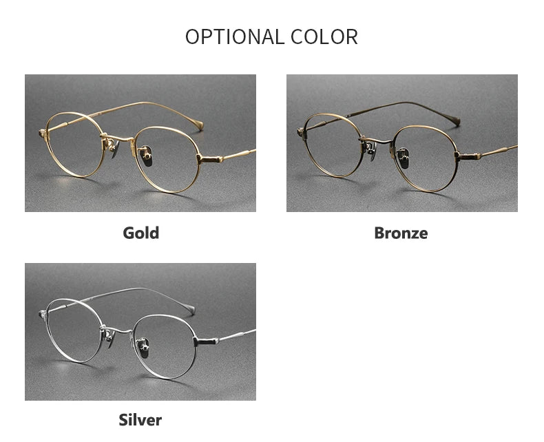 Pure Titanium Glasses Frame Men Women Vintage Round Brand Design Eyeglasses Frames New Titan Eyewear High Quality Spectacles