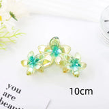 3 Head Plumeria Hair Clips Frangipani Flower Hair Claw Clip Trendy Crab Hair Claw Barrettes Hair Accessories For Girls