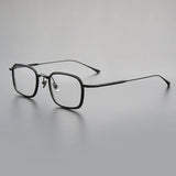TFTB Retro All Pure Titanium Men's Glasses Luxury Square Small Framework Ultralight Optical Prescription Eyeglasses Frame 142mm